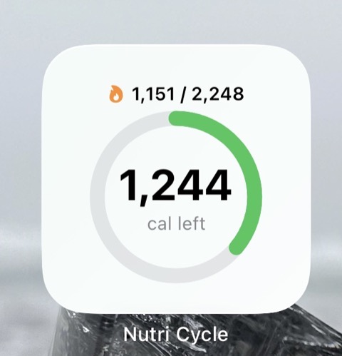 NutriCycle calorie widget, light mode